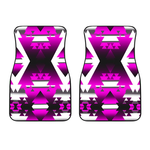 Pink Winter Camp Front Car Mats (Set Of 2)