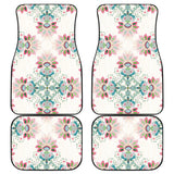 Square Floral Indian Flower Pattern Front And Back Car Mats