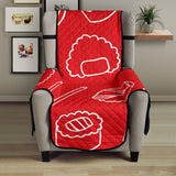 sushi pattern red background Chair Cover Protector