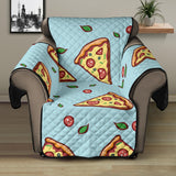 Hand drawn pizza blue background Recliner Cover Protector