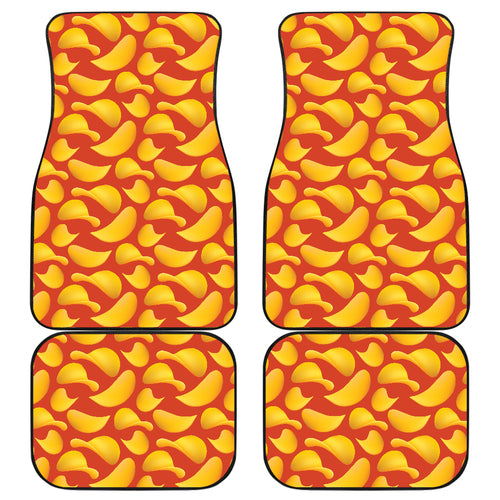Potato Chips Pattern Print Design 05 Front and Back Car Mats