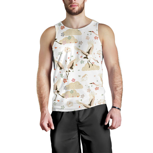 Beautiful Japanese cranes pattern Men Tank Top