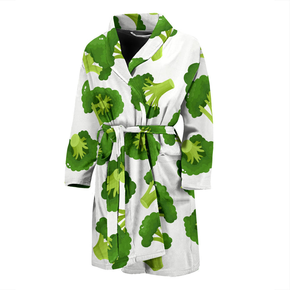 Cute Broccoli Pattern Men'S Bathrobe