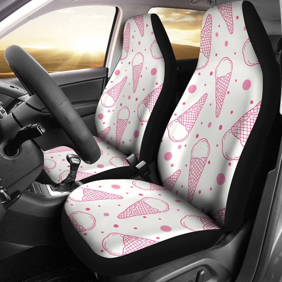 Hand Drawn Ice Cream Pattern Universal Fit Car Seat Covers