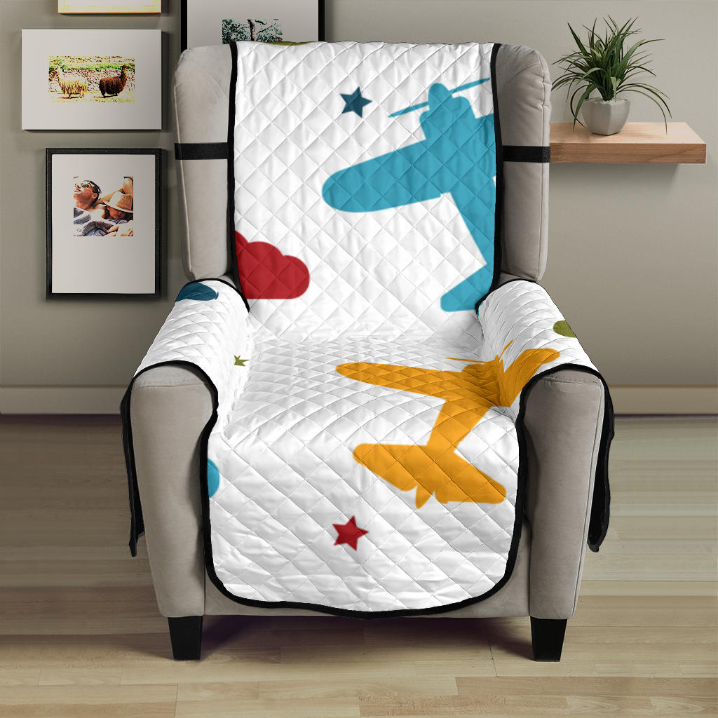 Airplane star cloud colorful Chair Cover Protector