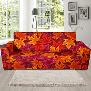 Autumn Maple Leaf Pattern Sofa Slipcover