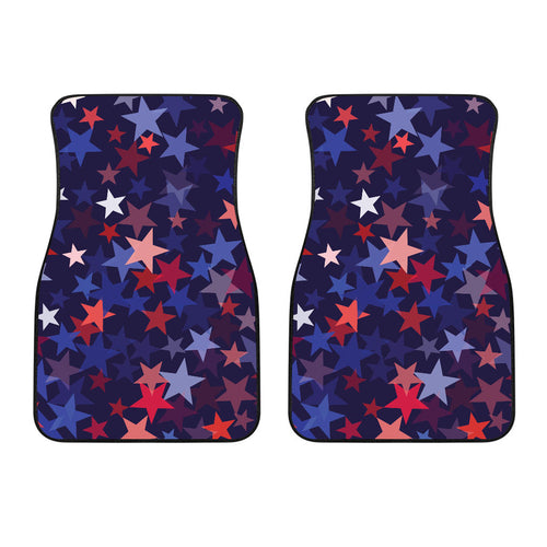 Red Blue Star Pattern Front Car Mats