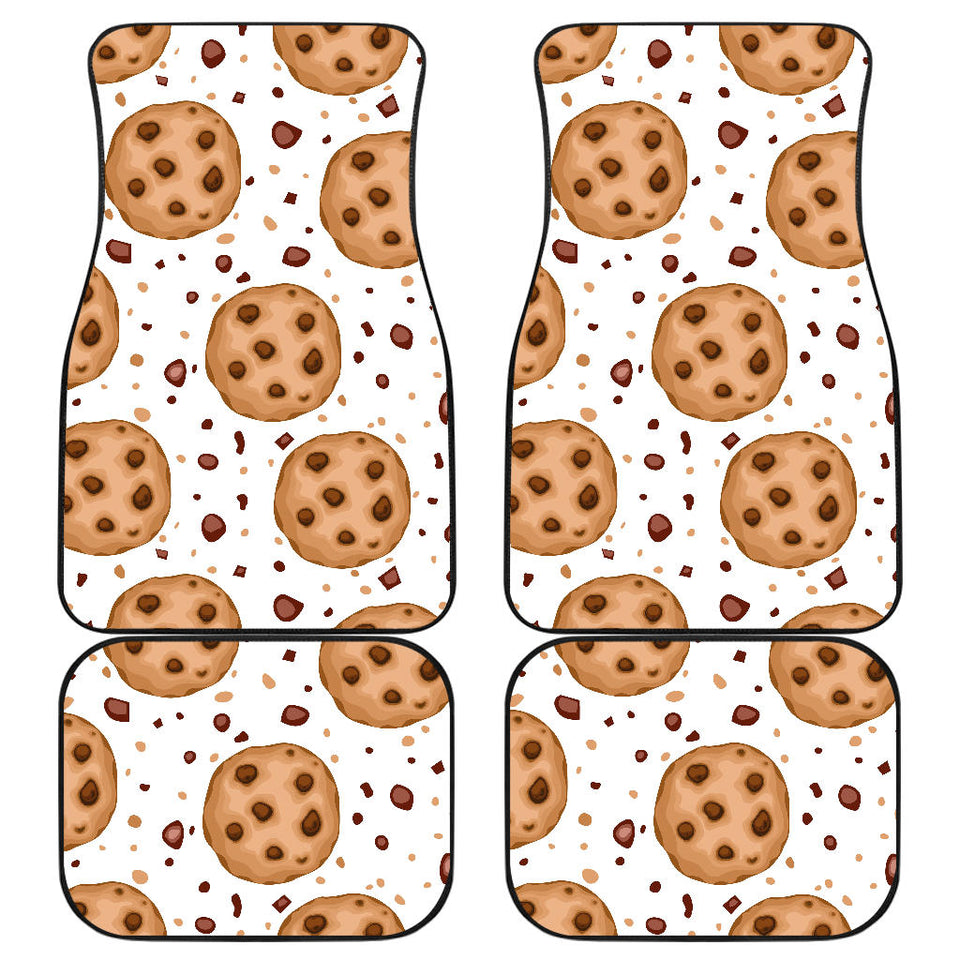 Chocolate Chip Cookie Pattern Front And Back Car Mats
