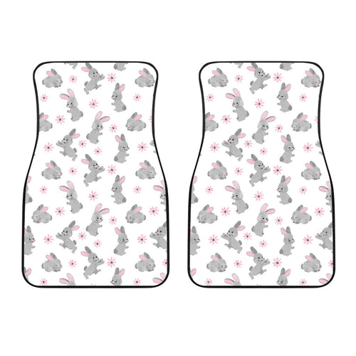 Watercolor Cute Rabbit Pattern Front Car Mats
