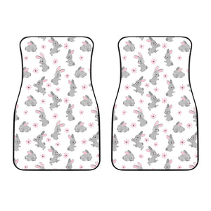 Watercolor Cute Rabbit Pattern Front Car Mats