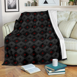 Casino Cards Suits Pattern Print Design 05 Premium Blanket