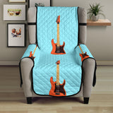electric guitar pattern light blue background Chair Cover Protector