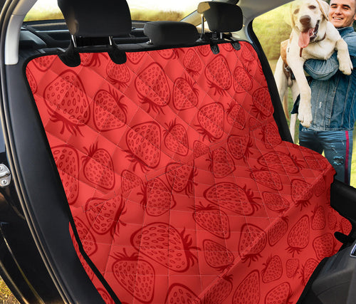 Strawberry Pattern Red Background Dog Car Seat Covers