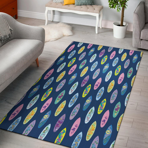 Surfboard Pattern Print Design 03 Area Rug