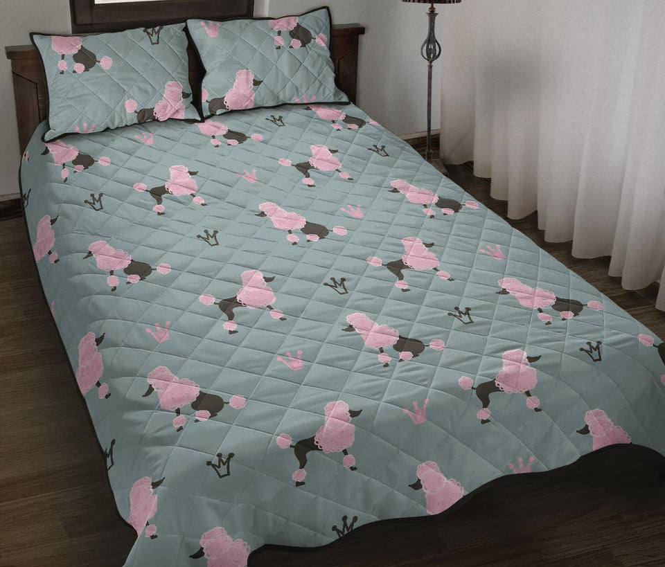 poodle dog pattern Quilt Bed Set