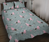 poodle dog pattern Quilt Bed Set