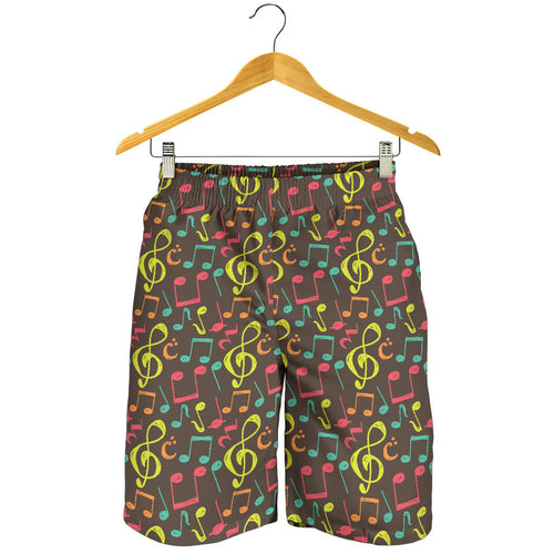 Music Notes Pattern Print Design 05 Men Shorts
