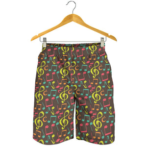 Music Notes Pattern Print Design 05 Men Shorts