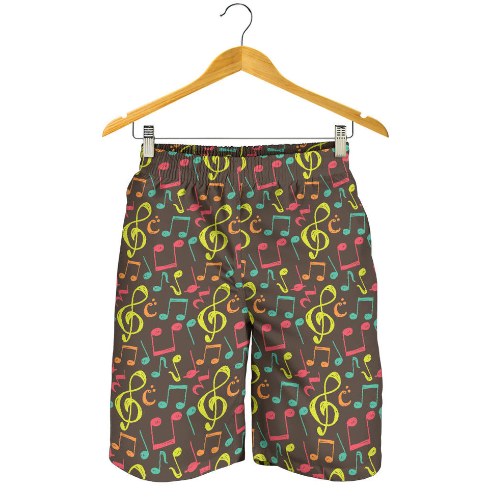 Music Notes Pattern Print Design 05 Men Shorts