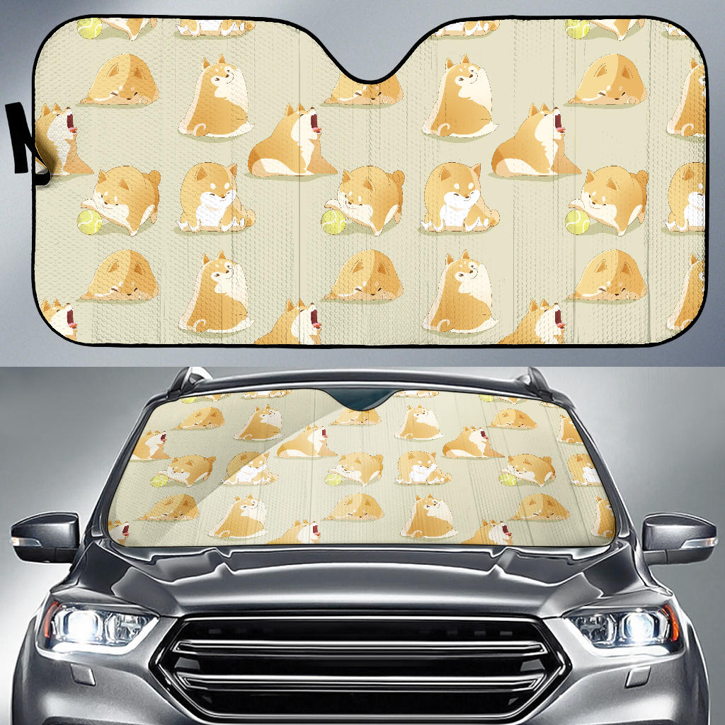Cute Fat Shiba Inu Dog Pattern Car Sun Shade