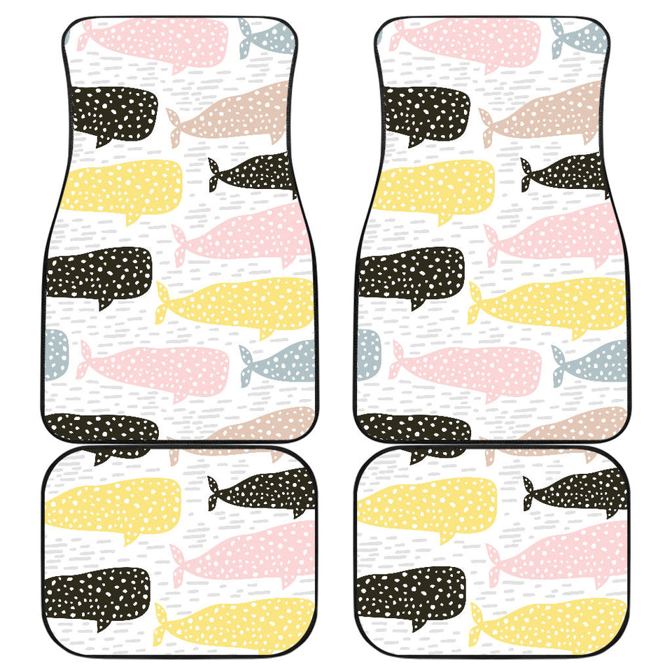 Whale Dot Pattern Front And Back Car Mats