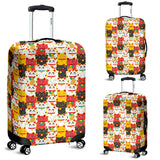 Colorful Maneki Neko Lucky Cat Pattern Luggage Covers