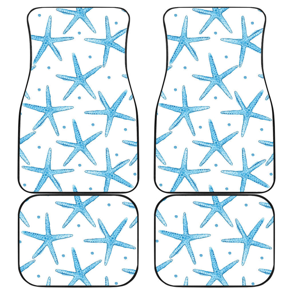 Watercolor Starfish Pattern Front And Back Car Mats