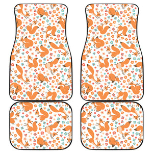 Squirrel Pattern Print Design 05 Front and Back Car Mats