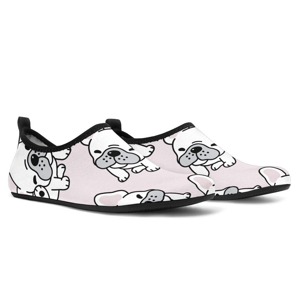 Cute French Bulldog Pattern Aqua Shoes