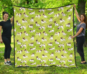 Jack Russel Pattern Print Design 01 Premium Quilt