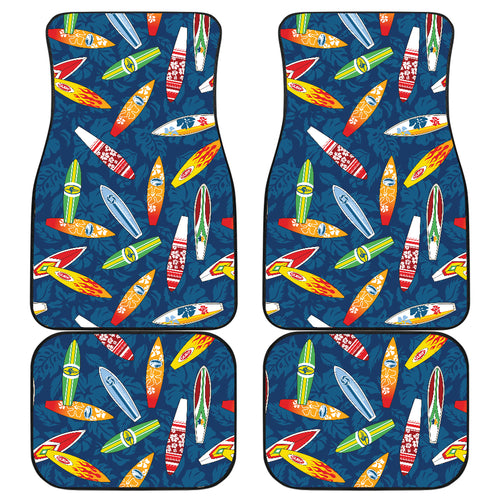 Surfboard Pattern Print Design 01 Front and Back Car Mats