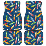 Surfboard Pattern Print Design 01 Front and Back Car Mats