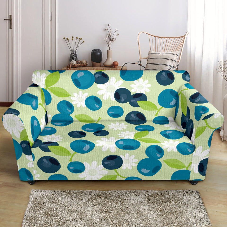 Blueberry Flower Pattern Loveseat Couch Slipcover