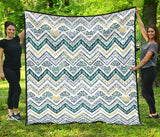 Zigzag  Chevron Paint Design Pattern Premium Quilt