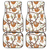 Sloths Hanging On The Tree Pattern Front And Back Car Mats