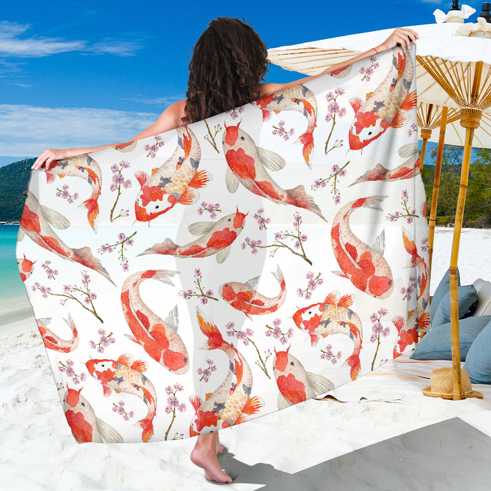 Watercolor Koi Fish Carp Fish Pattern Sarong