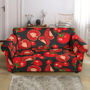 Tomato Black Background Loveseat Couch Slipcover