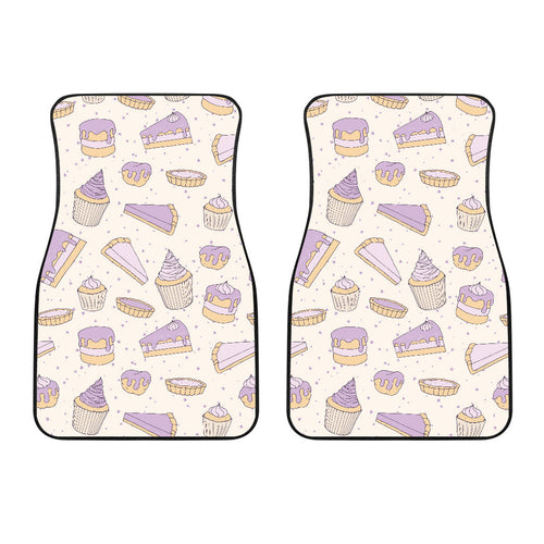 Cakes Pies Tarts Muffins And Eclairs Purple Blueberry Topping Pattern  Front Car Mats