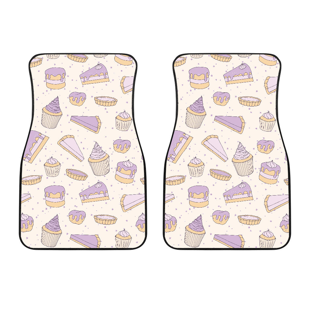 Cakes Pies Tarts Muffins And Eclairs Purple Blueberry Topping Pattern  Front Car Mats