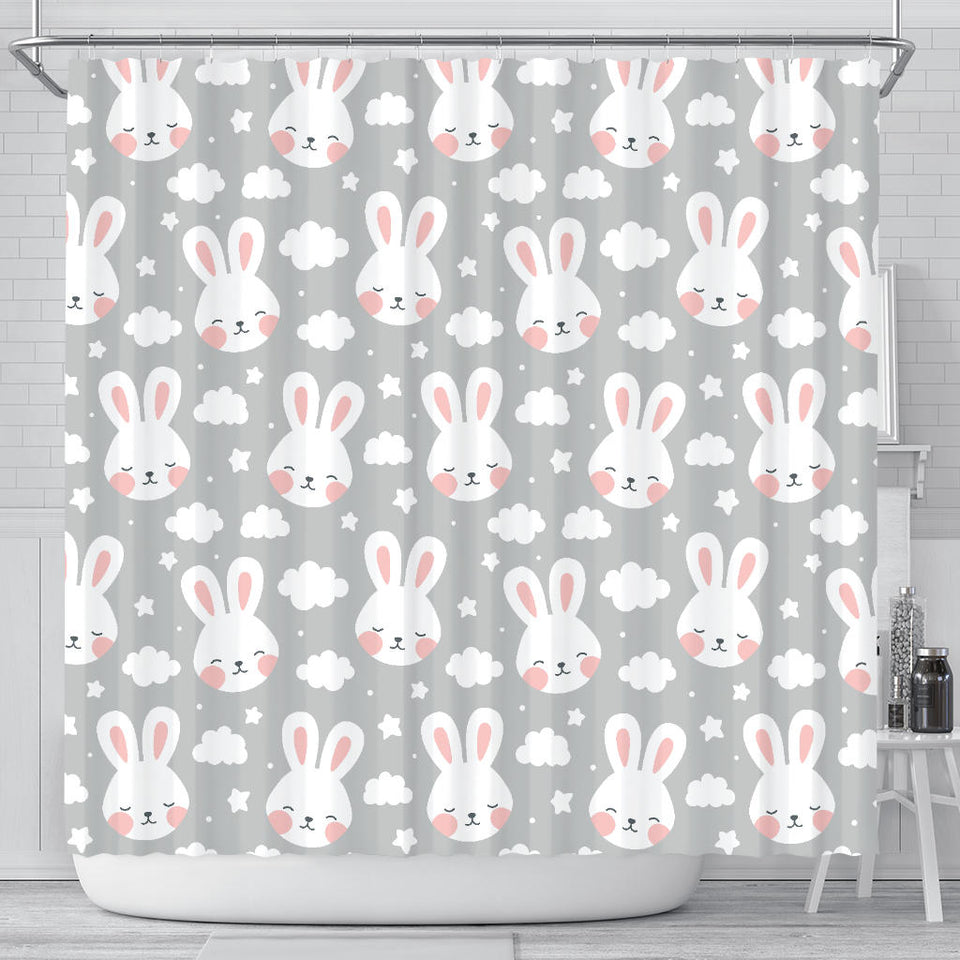 Rabbit Cloud Pattern Shower Curtain Fulfilled In US