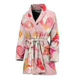 Hand Drawn Heart Design Pattern Women'S Bathrobe