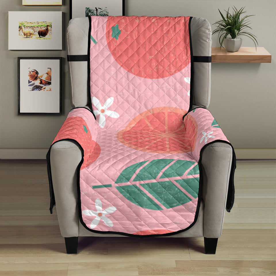 Grapefruit leaves flower pink background Chair Cover Protector