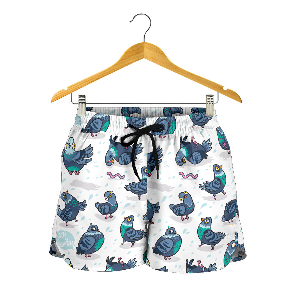 Pigeon Pattern Print Design 02 Women Shorts
