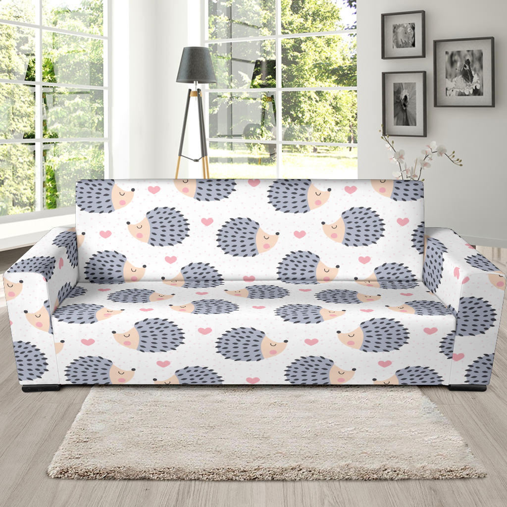 Hedgehog Pattern Print Design 04 Sofa Slipcover