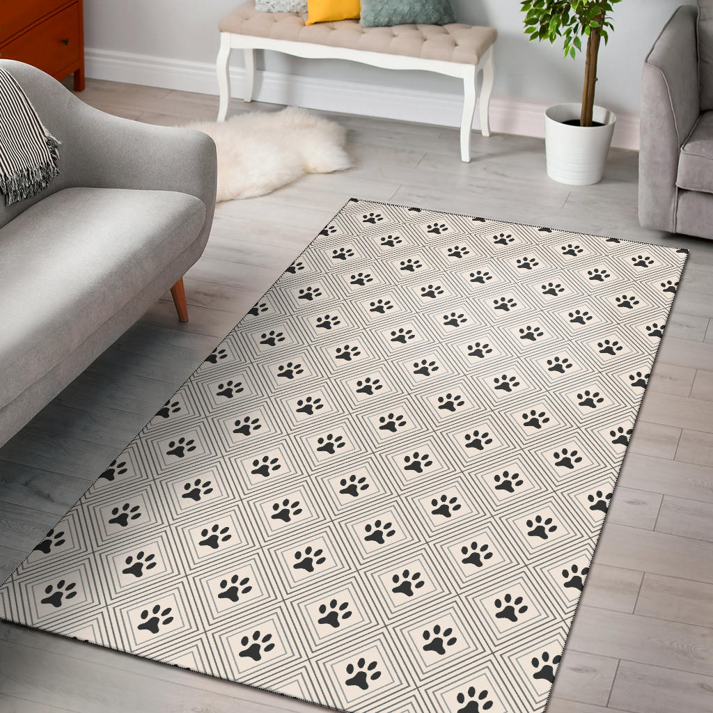 Dog Paws Pattern Print Design 03 Area Rug
