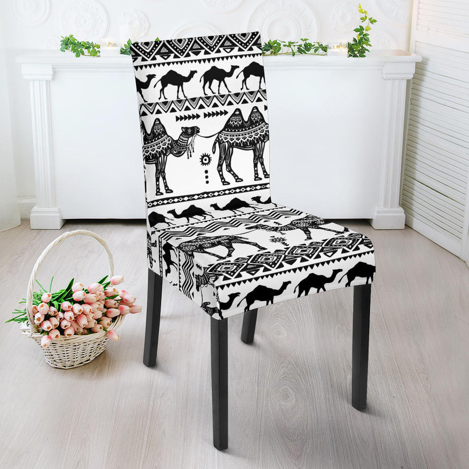 Camel Polynesian Tribal Pattern Dining Chair Slipcover