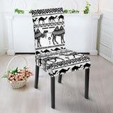 Camel Polynesian Tribal Pattern Dining Chair Slipcover