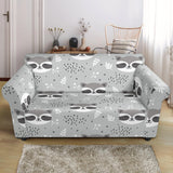 Cute Raccoons Leaves Dot Loveseat Couch Slipcover