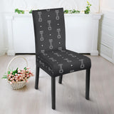 Engine Piston Black Background Pattern Print Design 02 Dining Chair Slipcover