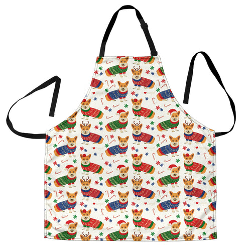Corgi Christmas Pattern Adjustable Apron